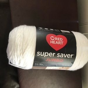 One Skein of RED HEART SUPER SAVER JUMBO Yarn. 14 oz. 4 Medium.WHITE/ BL…